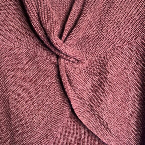 Rue 21 Maroon Acrylic V Neck Sweater Twist Tie Back Size XL - Picture 5 of 8